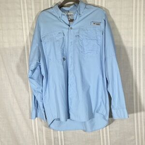 Columbia Light Blue Long-Sleeve Outdoor Shirt